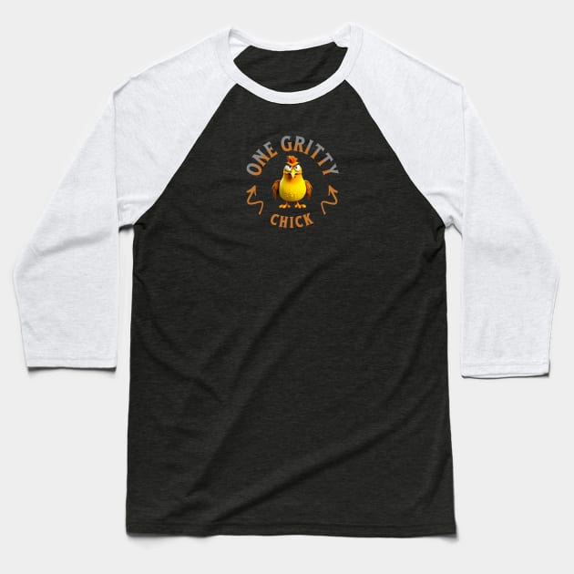 One Gritty Chick Baseball T-Shirt by Oaktree Studios